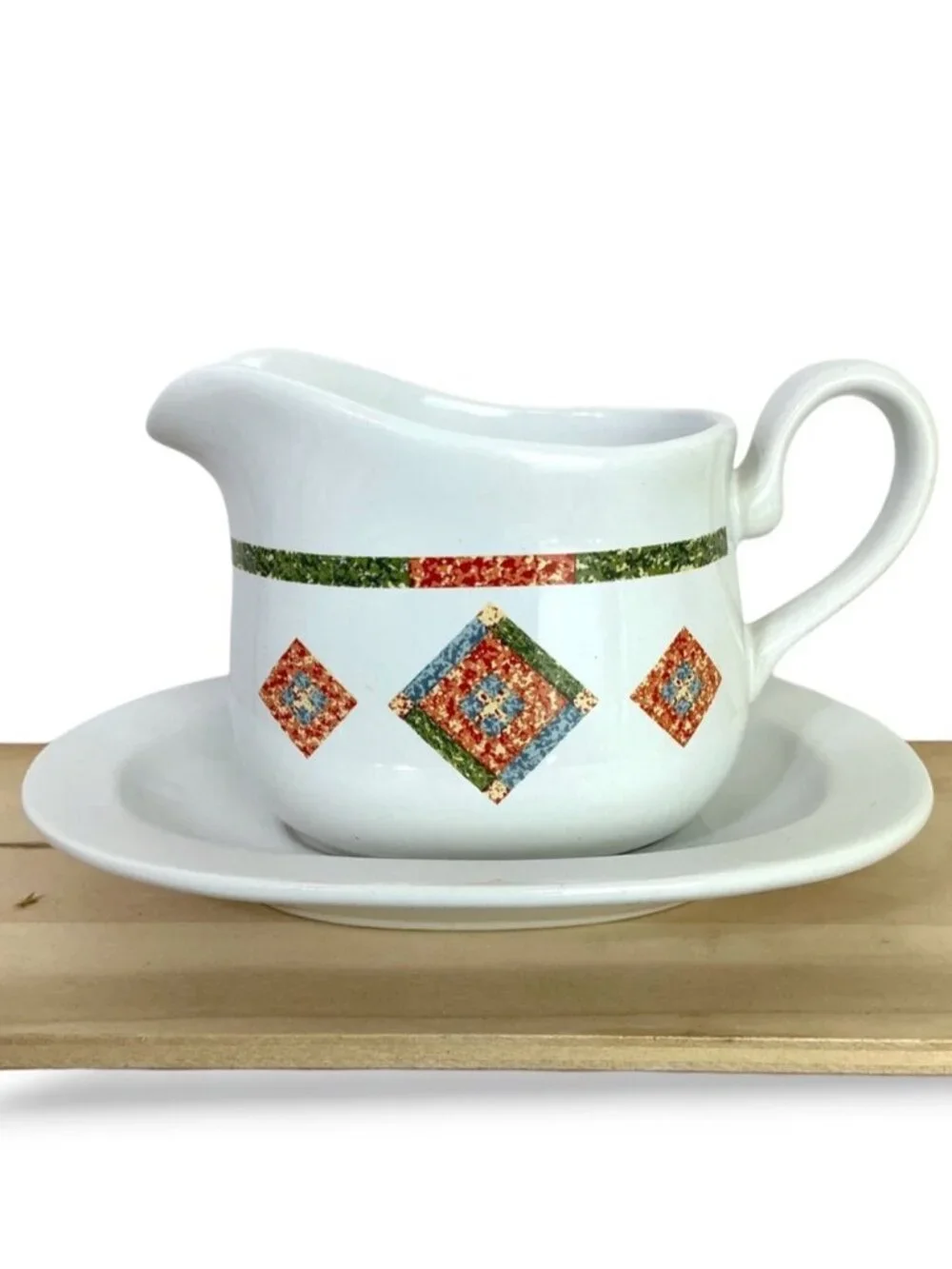 Corning Corelle Sand Art Gravy Boat Underplate Vintage Southwest Pattern